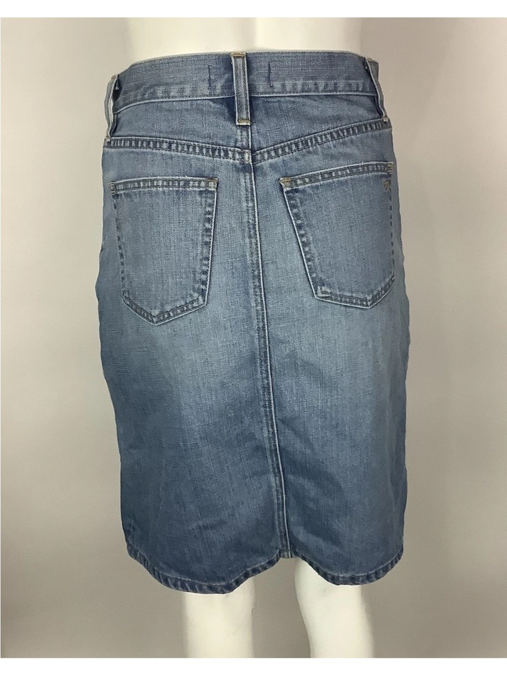 Madewell Sz 26 100% Cotton Slit Front A-Line Denim Medium Wash Skirt Blue - Picture 4 of 6